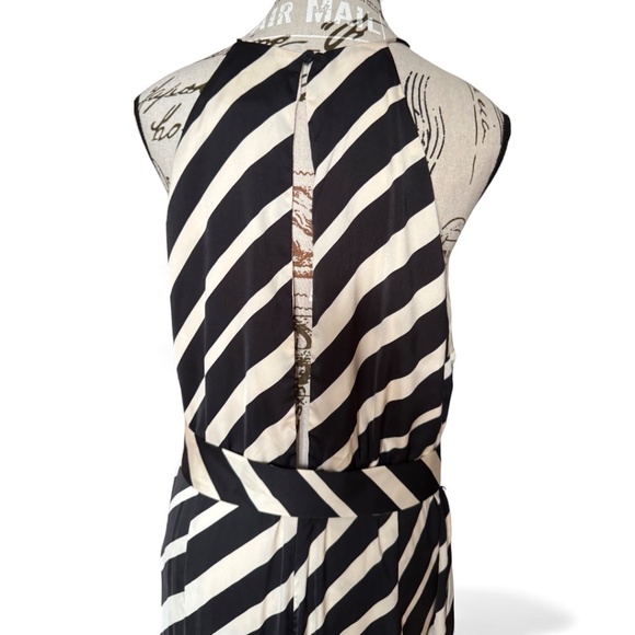 H&M Black & White Diagonal Stripe Wide-Leg Jumpsuit – Size L – NWT - Picture 5 of 11